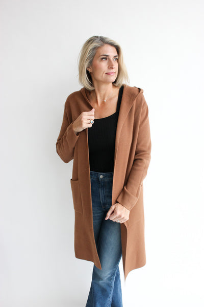 Hooded Cardigan W/ Pockets