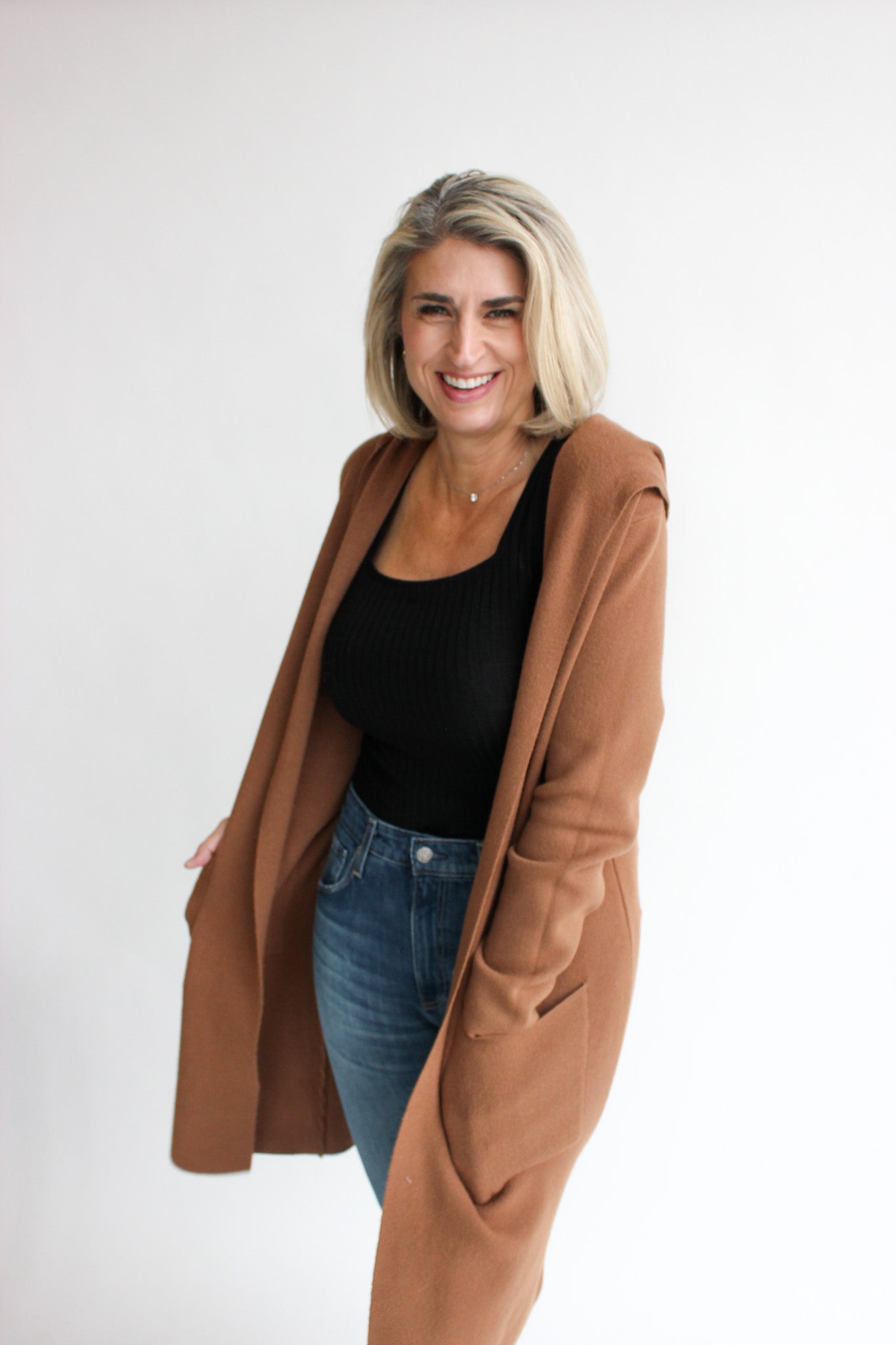 Hooded Cardigan W/ Pockets