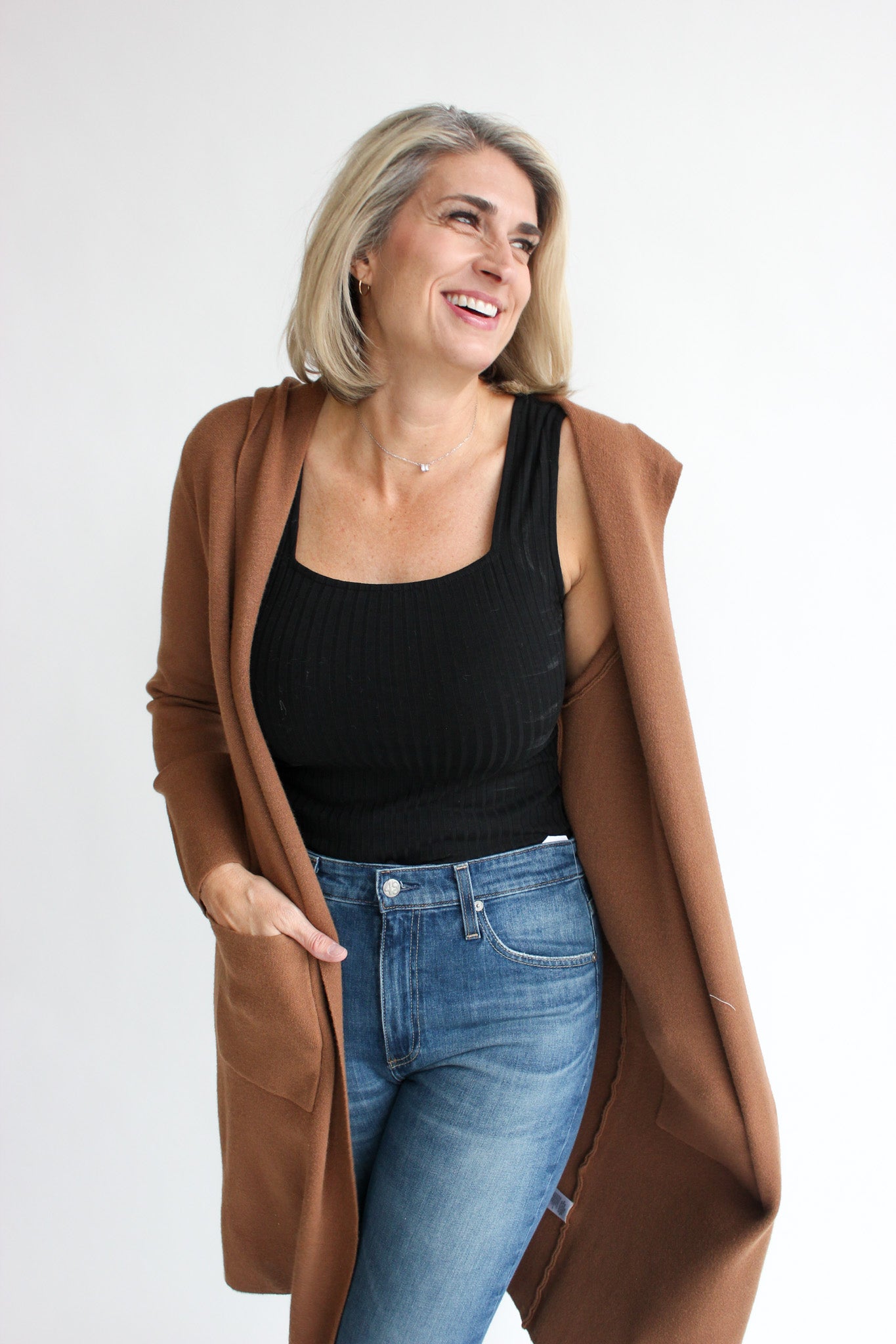 Hooded Cardigan W/ Pockets