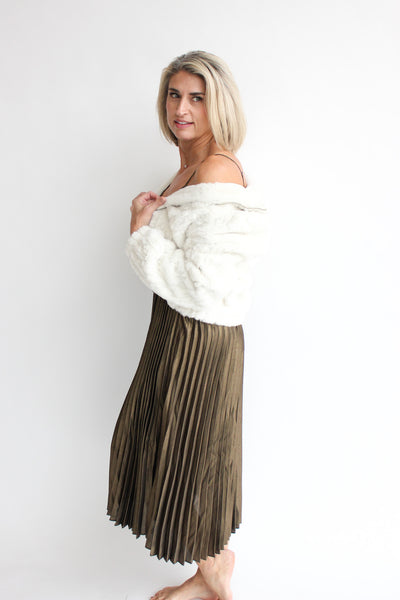 Metallic Pleated Dress
