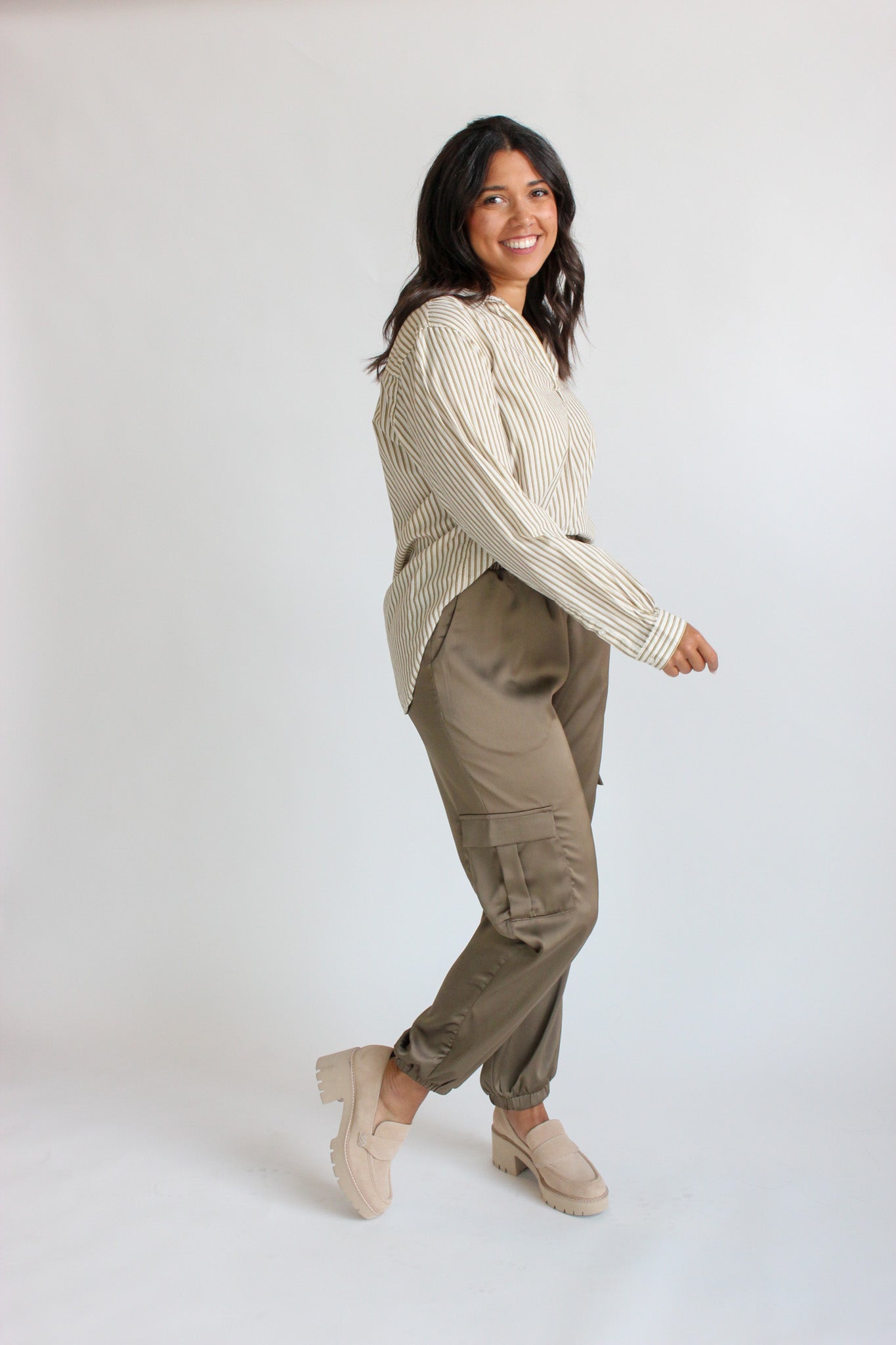 Satin Cargo Joggers