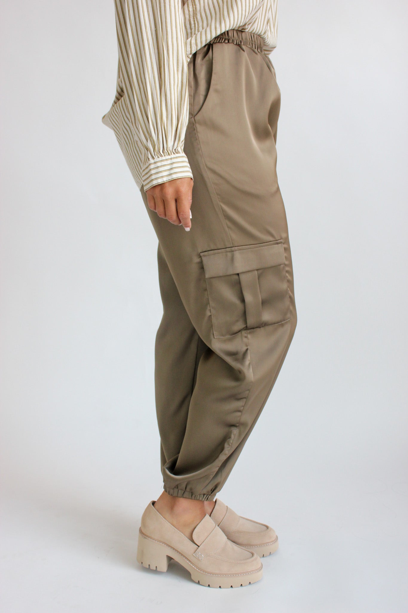 Satin Cargo Joggers