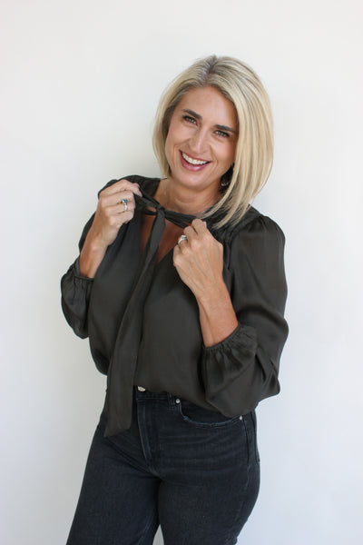 Adjustable Tie Long Sleeve Top