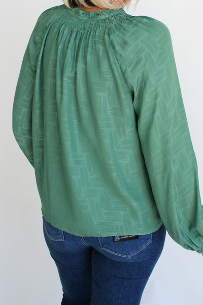 L/S Tie-Neck Blouse