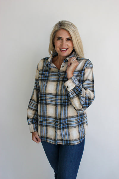 By The Fire Plaid Shacket