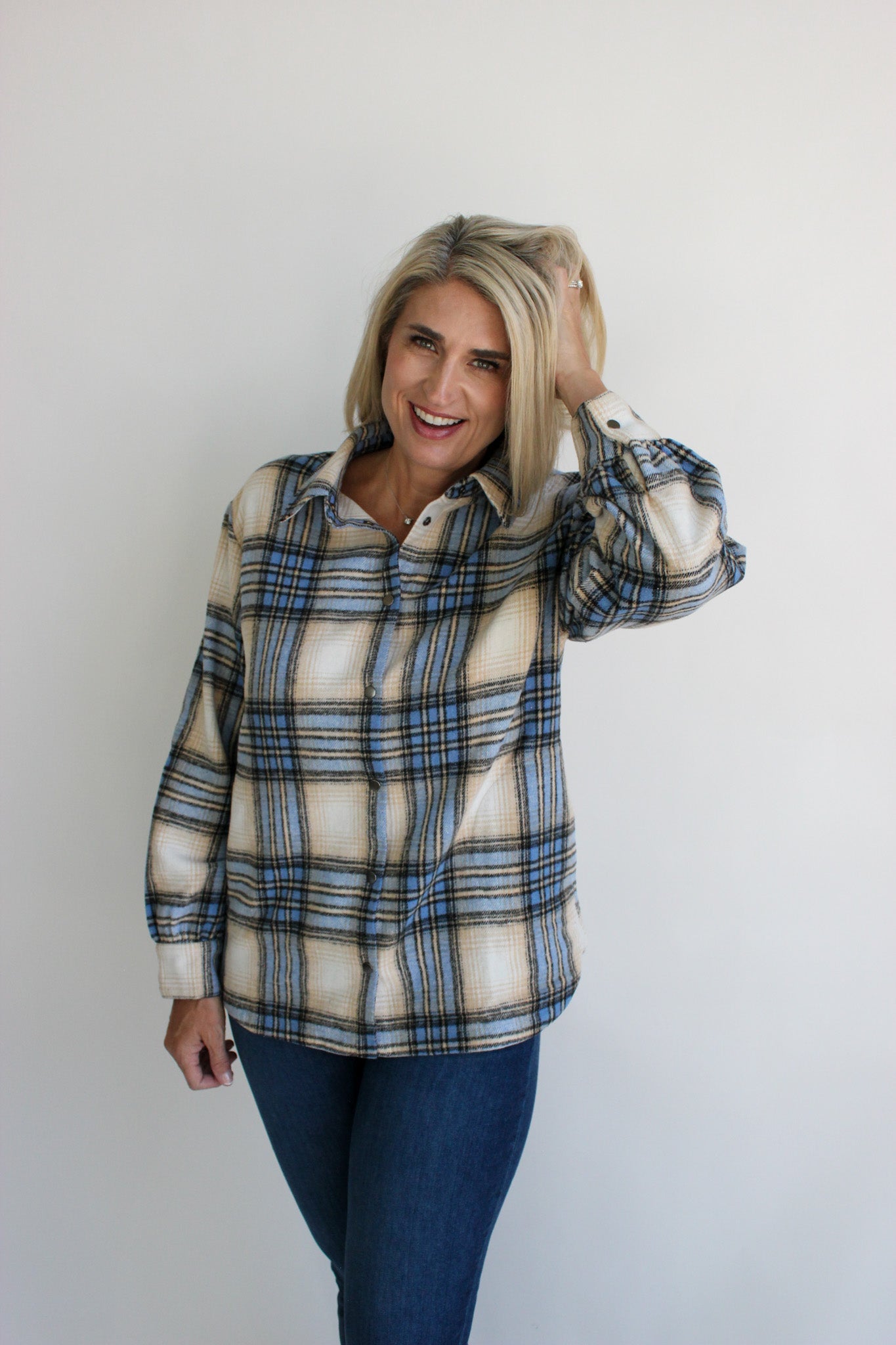 By The Fire Plaid Shacket