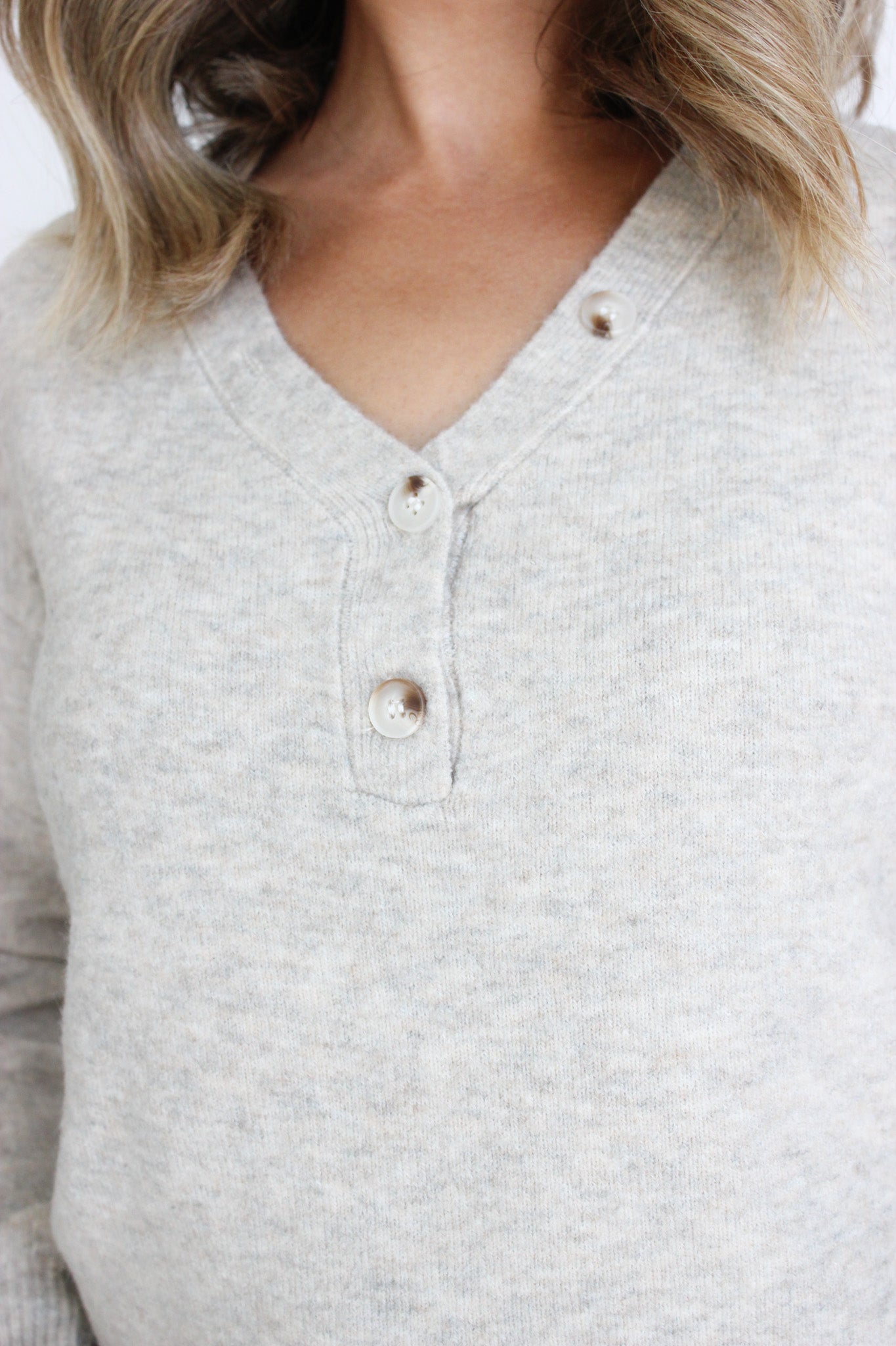 Button Henley Sweater