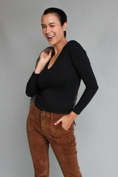 V-Neck Crop L/S