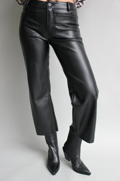 Marine Leather Crop Trouser