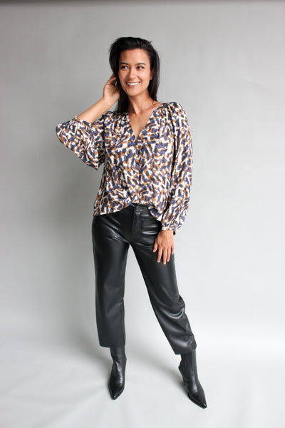 Marine Leather Crop Trouser