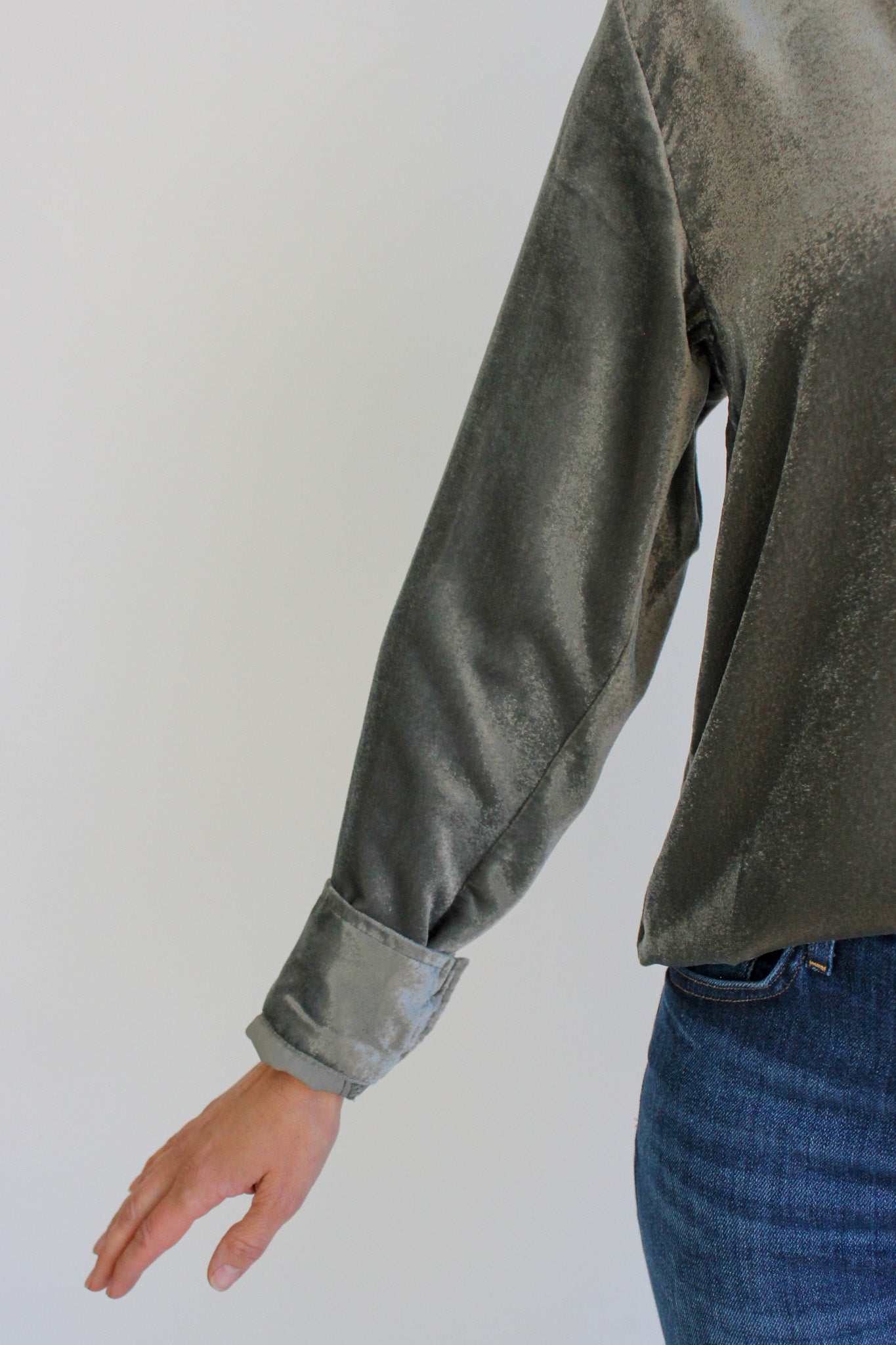 Irene Velvet Button Down