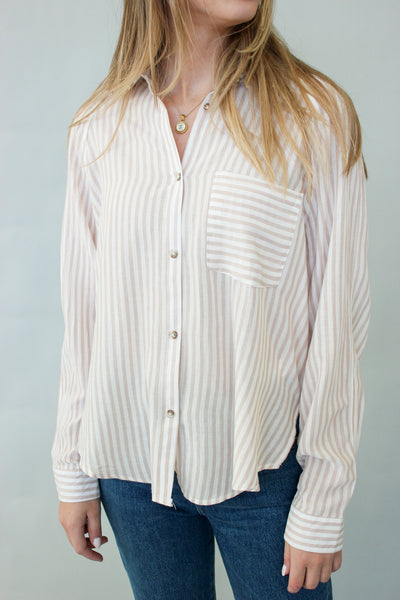 Pinstripe Raglan Blouse