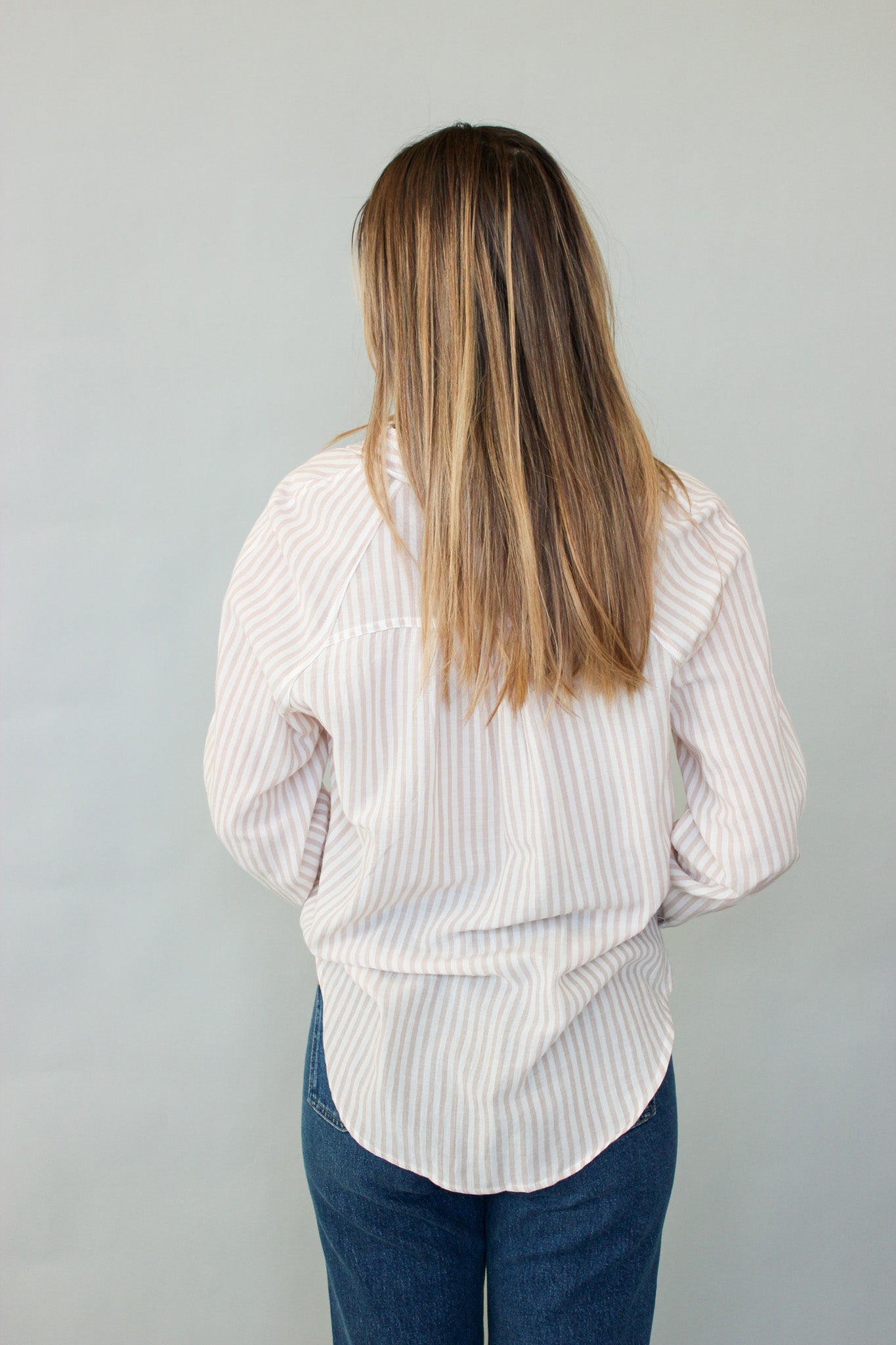 Pinstripe Raglan Blouse