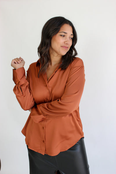 Satin Button Up