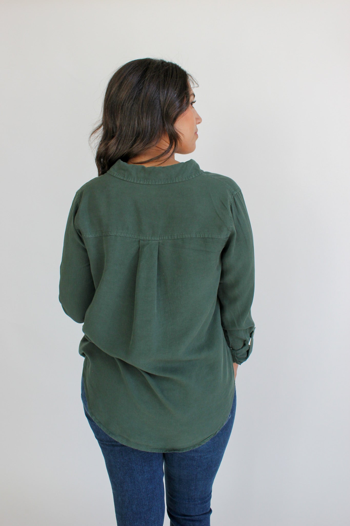 Half Button Up Woven Top