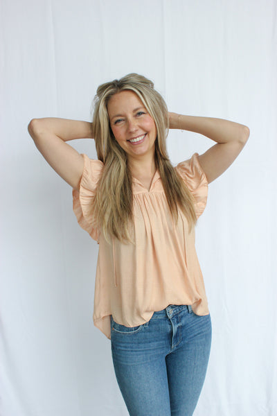 Ruffle Satin Blouse