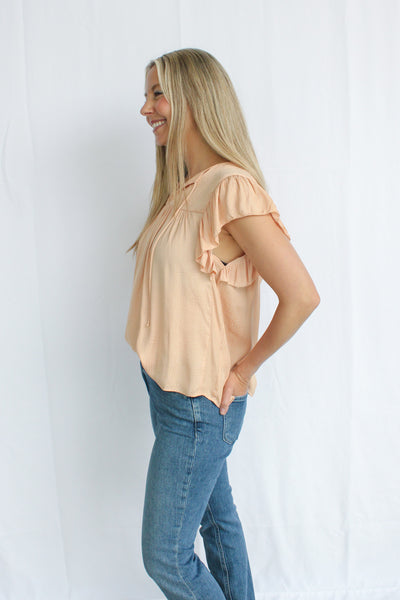 Ruffle Satin Blouse