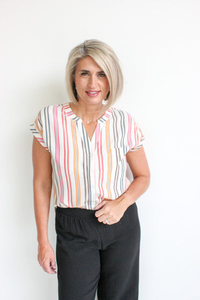 Button Up Rolled Sleeve Shirt