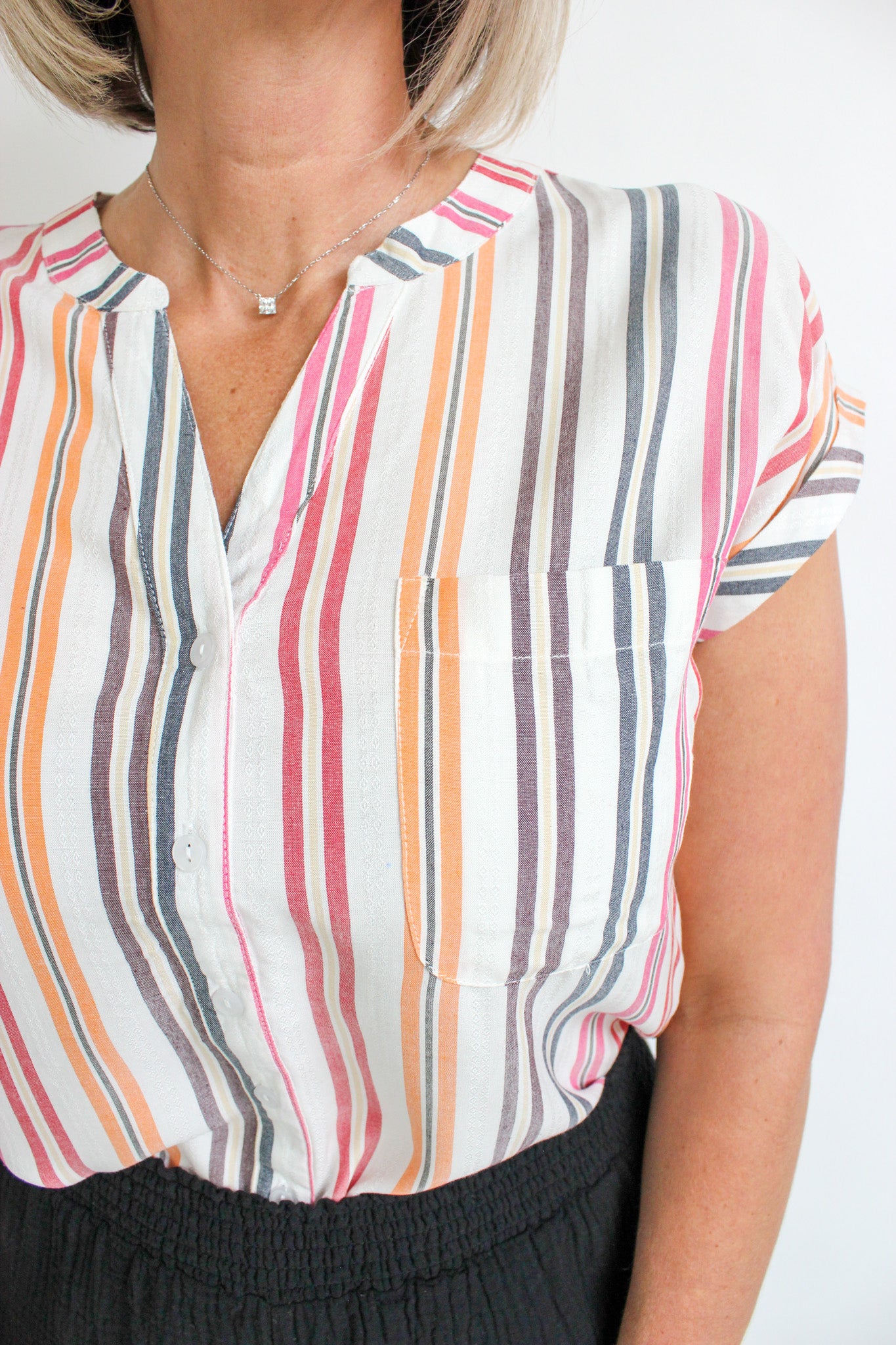 Button Up Rolled Sleeve Shirt