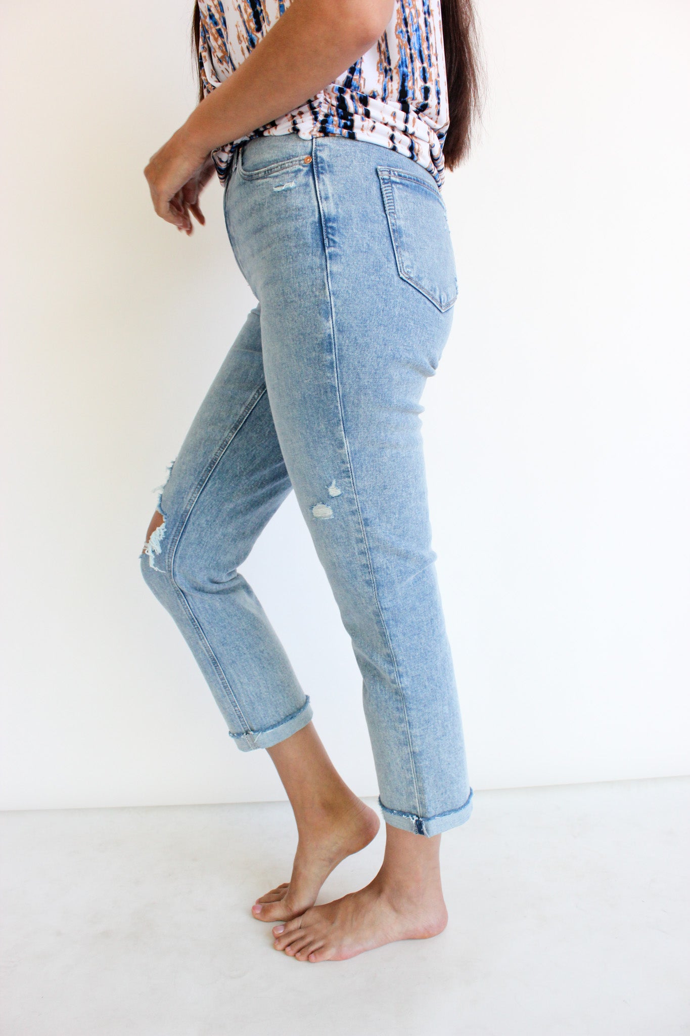 High Rise Bridgette Raw Hem Cuff