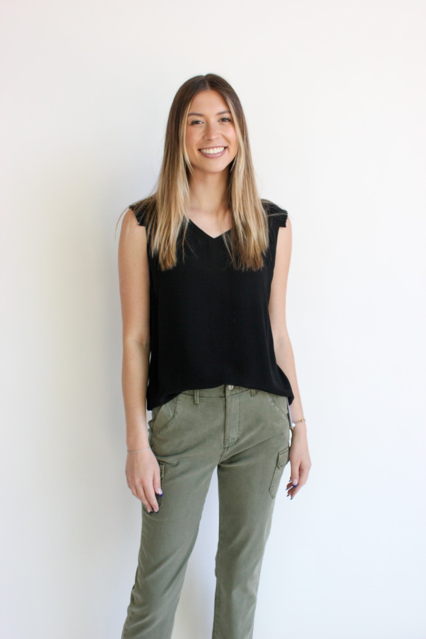 Pleated Shoulder Detail Top