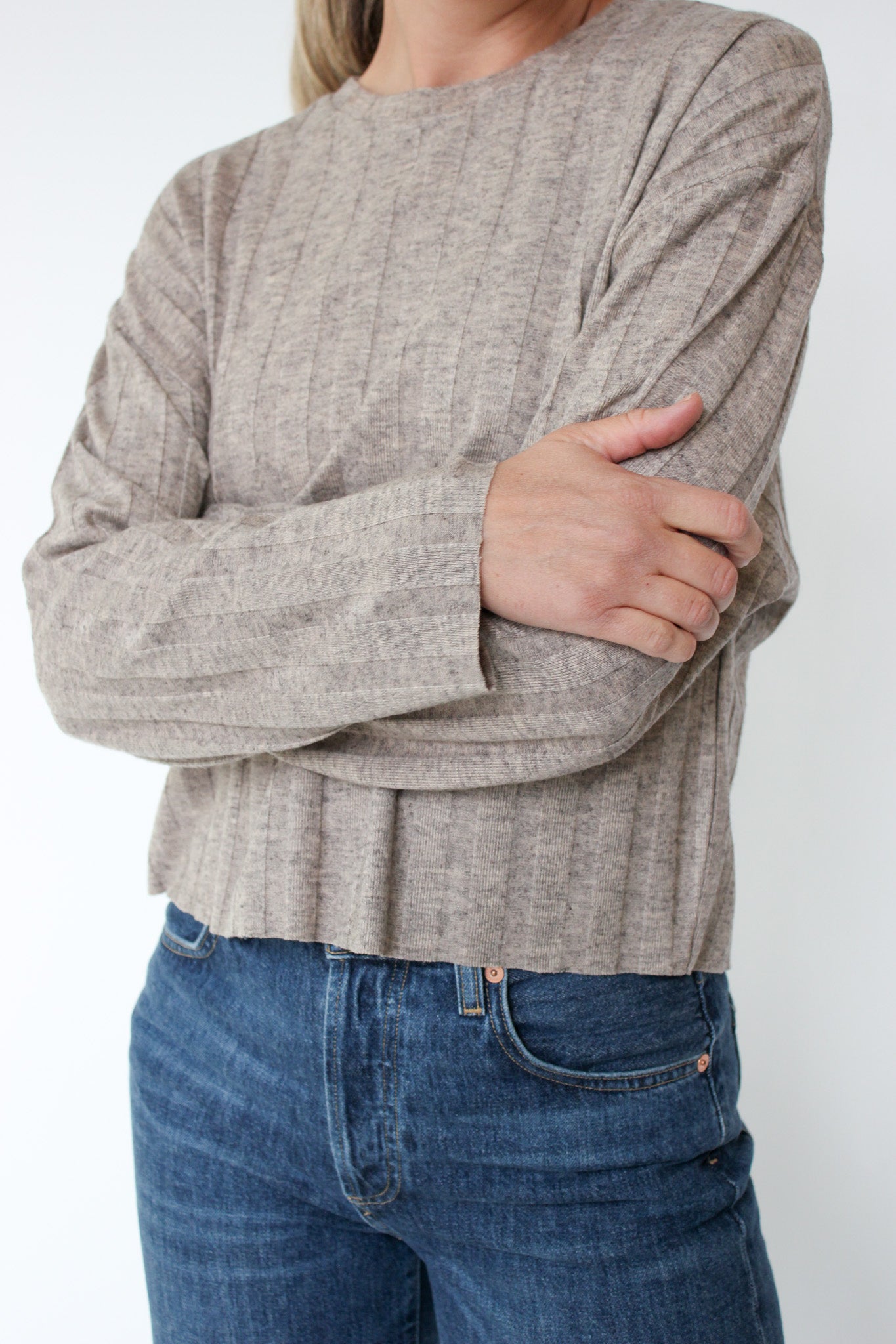 Wide Ribbed Sweater Top
