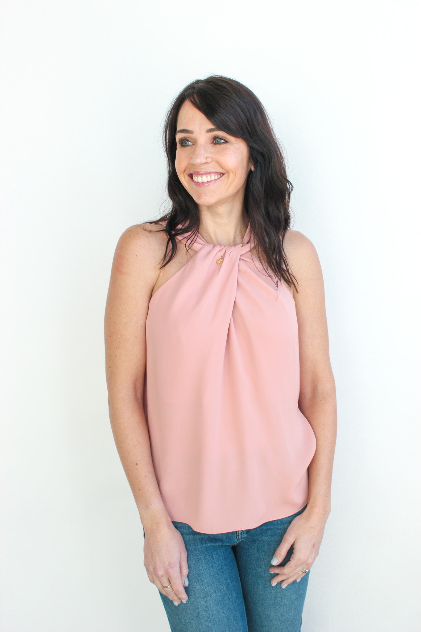Halter Neck Top W/ Back Opening