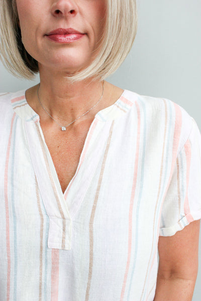 High-Low Split Neck Top