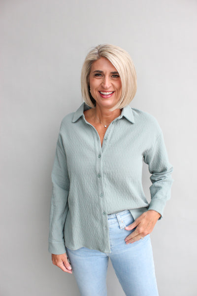 Blue Belle Button Down Top