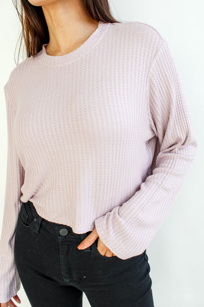Thermal Waffle Cropped LS Tee