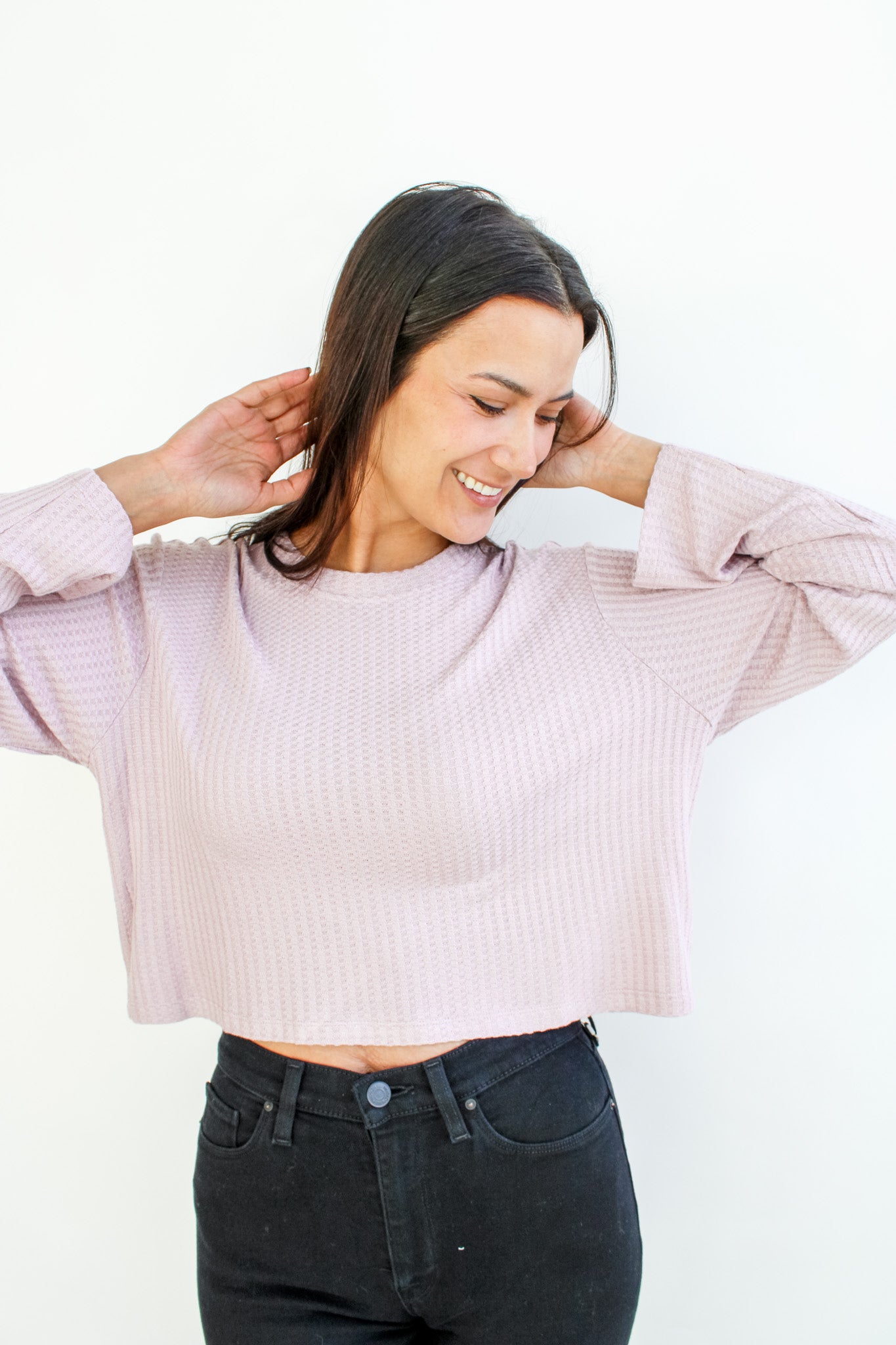 Thermal Waffle Cropped LS Tee