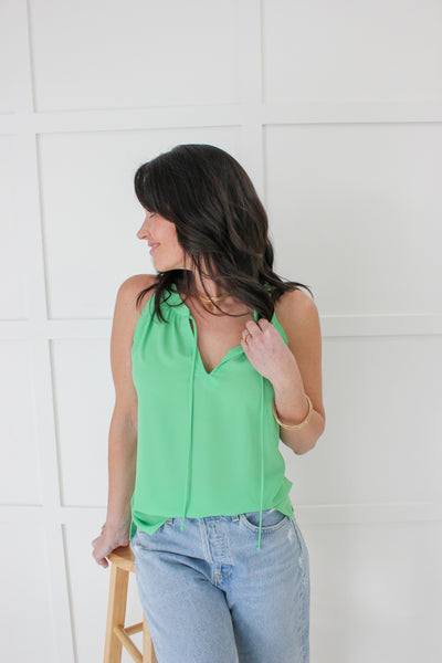 Split Neck Halter Top