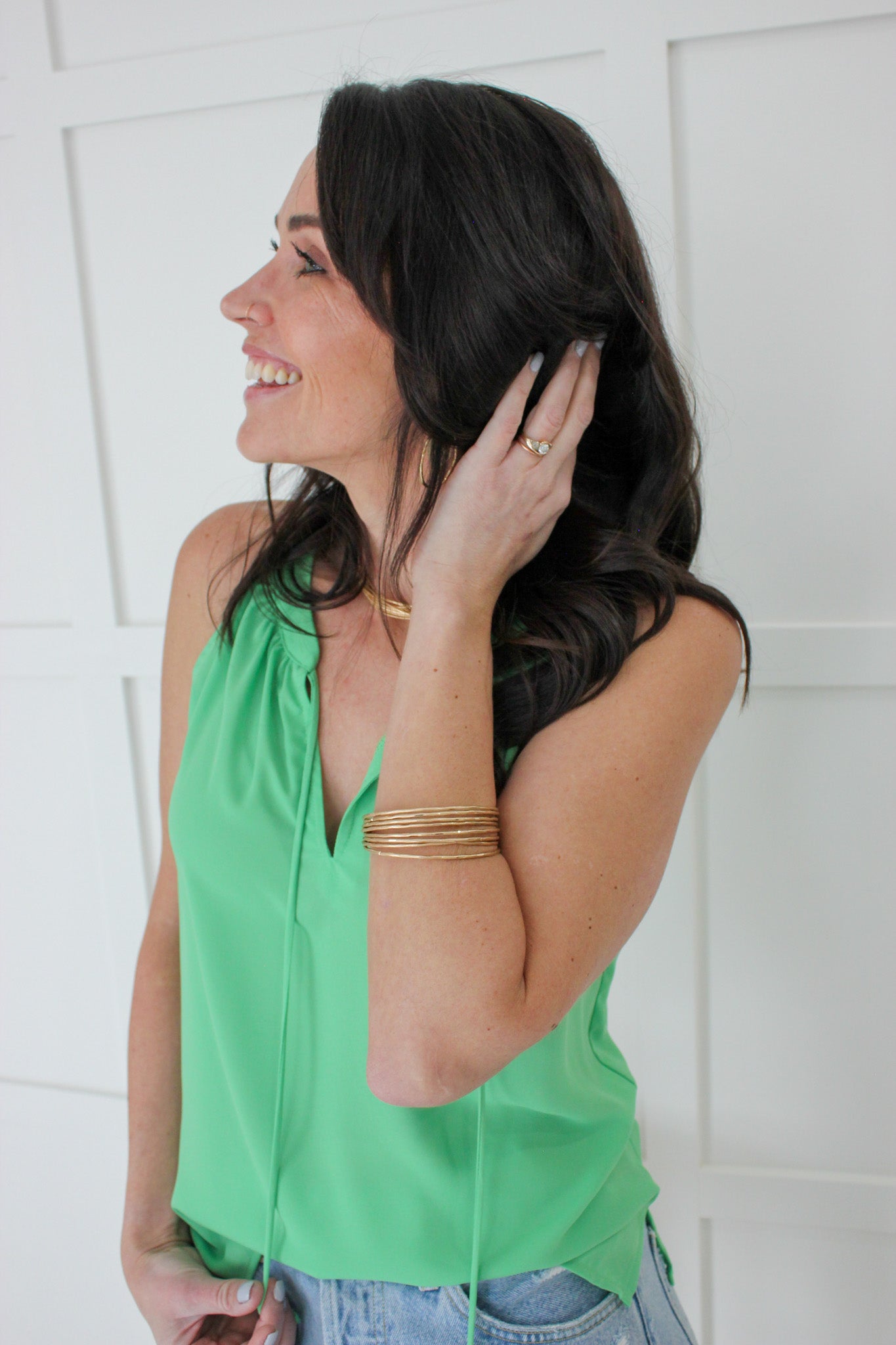 Split Neck Halter Top