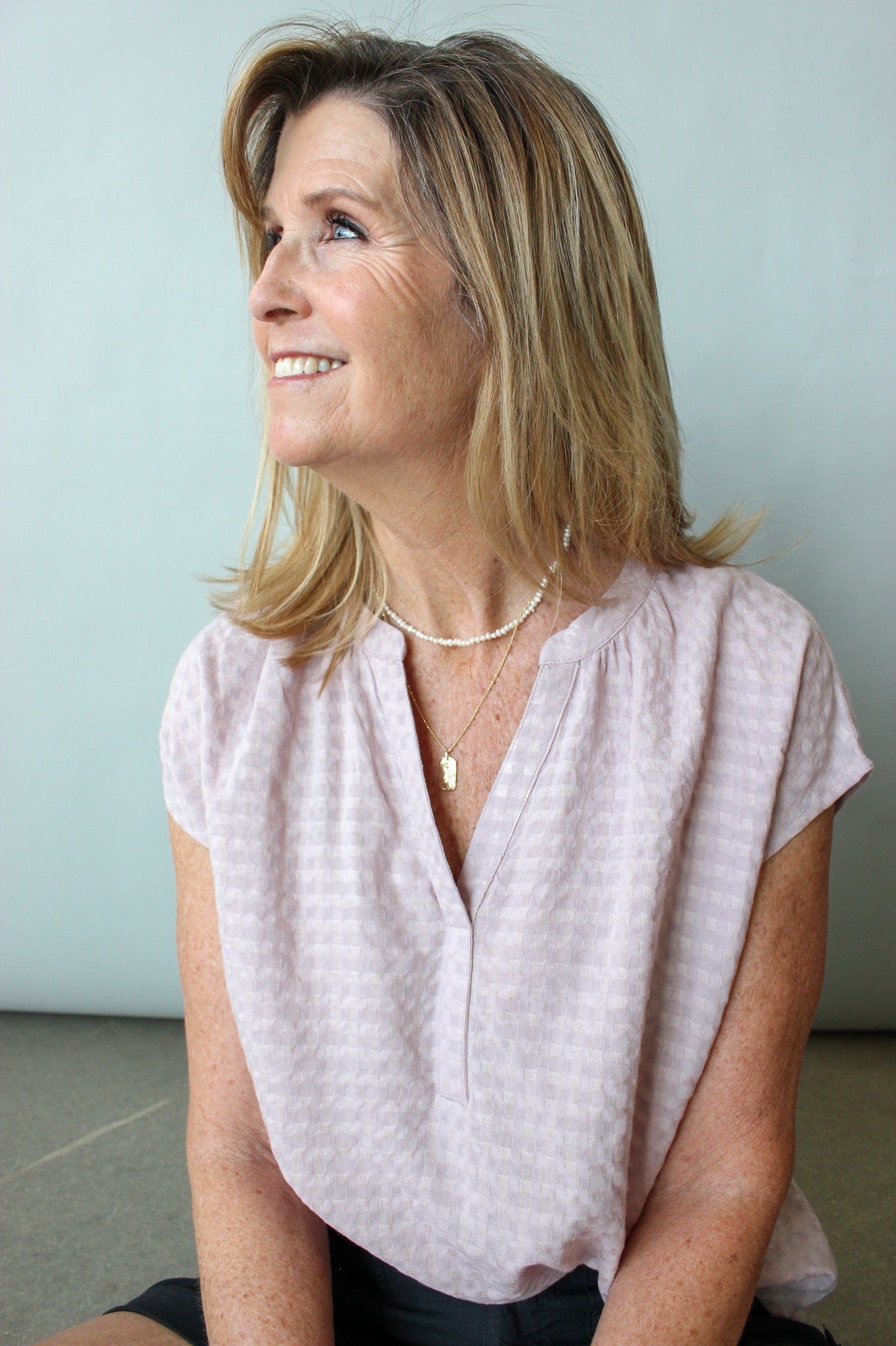 Easy Gingham Texture Blouse