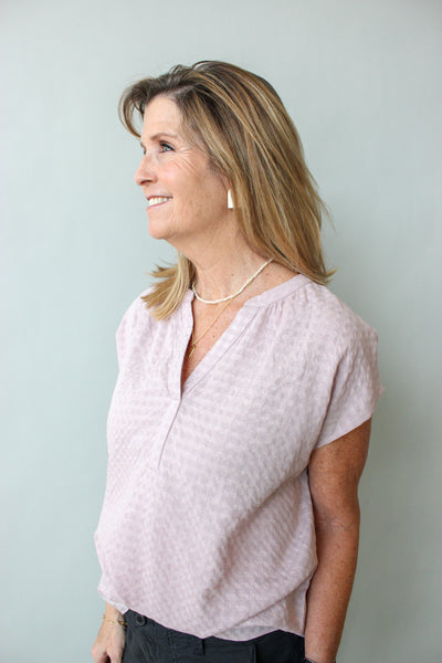 Easy Gingham Texture Blouse