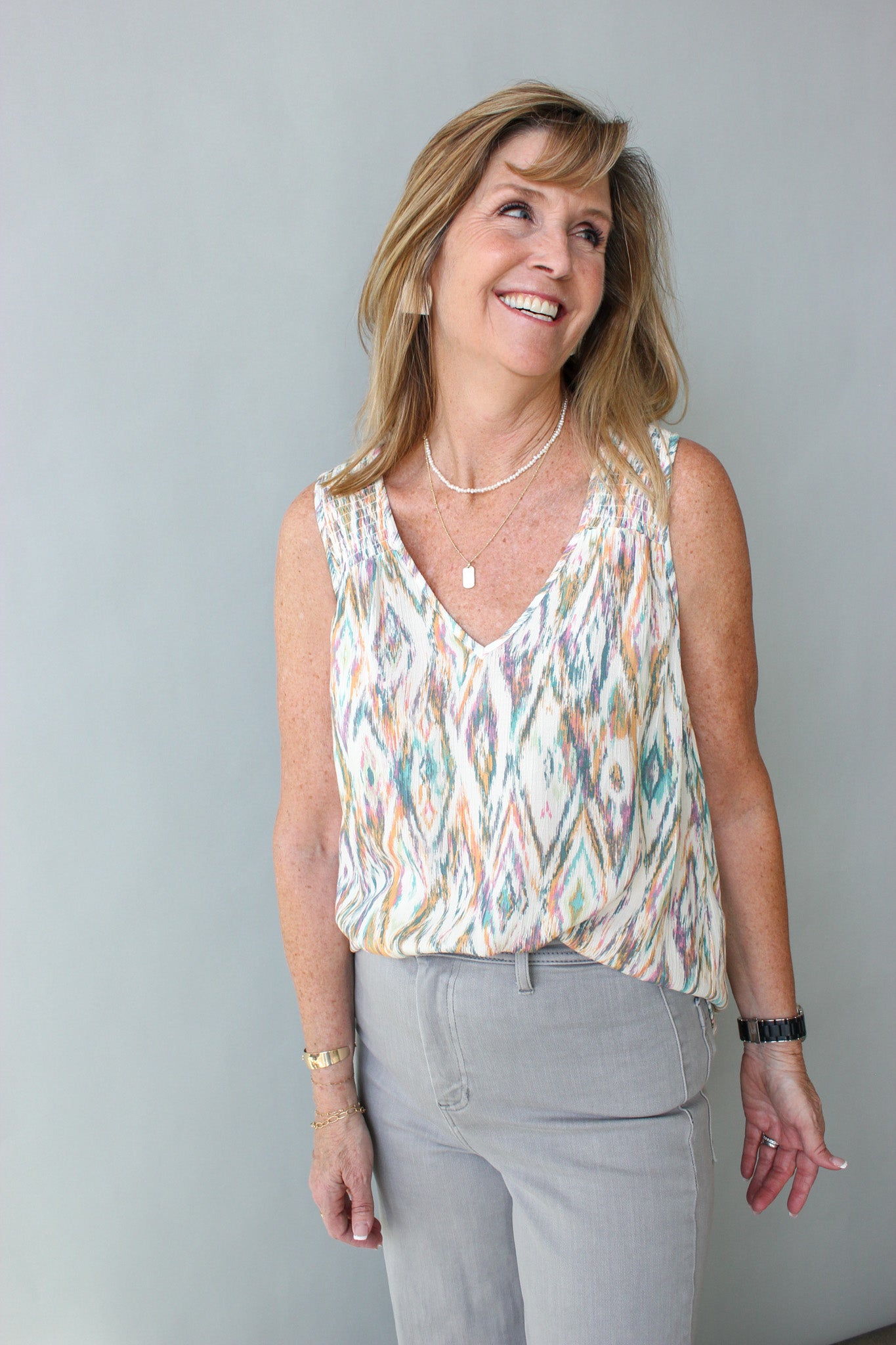 V-Neck Smoked Top