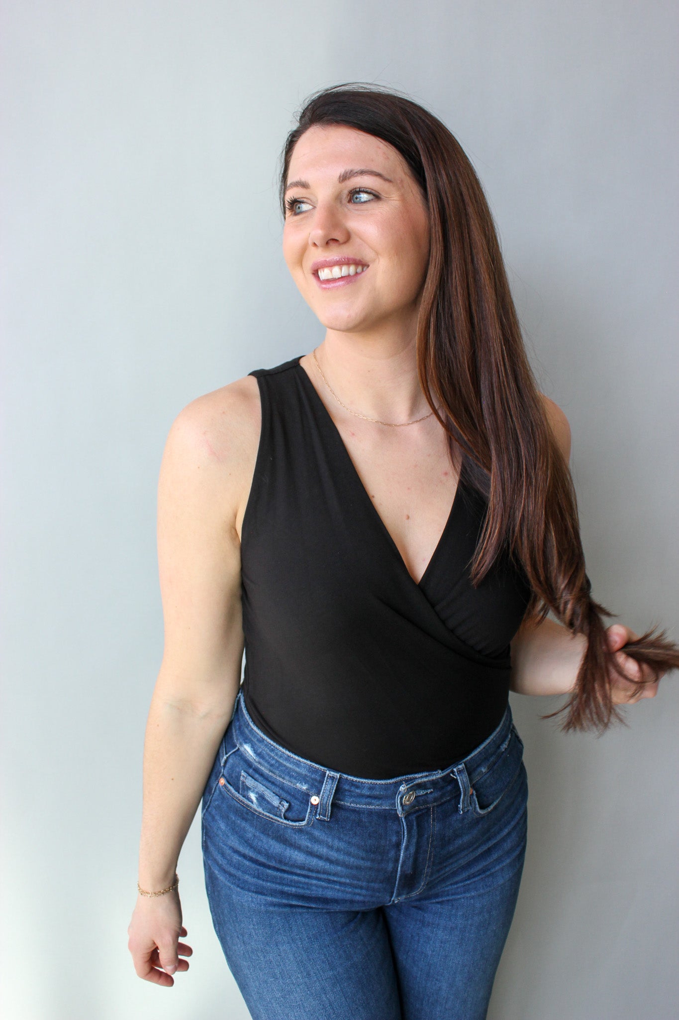 Cross Front Sleeveless Bodysuit