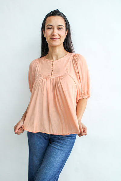 Henley Front Blouse