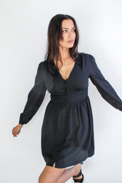 LS Button Down Mini Dress
