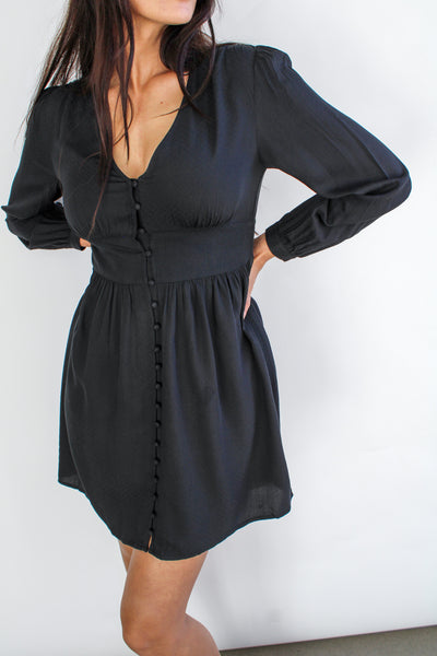 LS Button Down Mini Dress