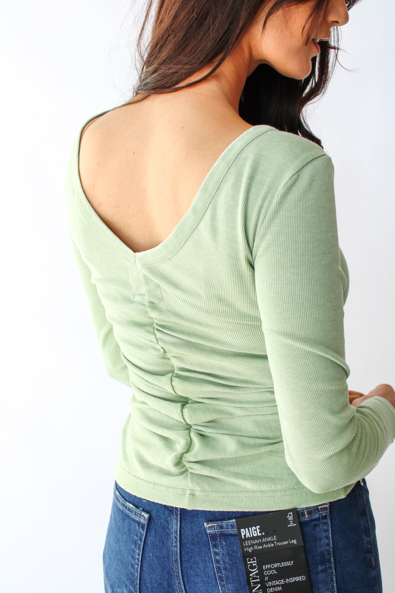 Ruched Back Long Sleeve
