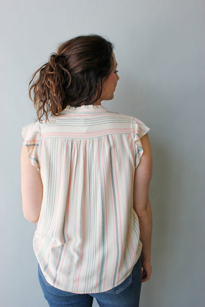 Short Slv Ruffle Neck Shirt