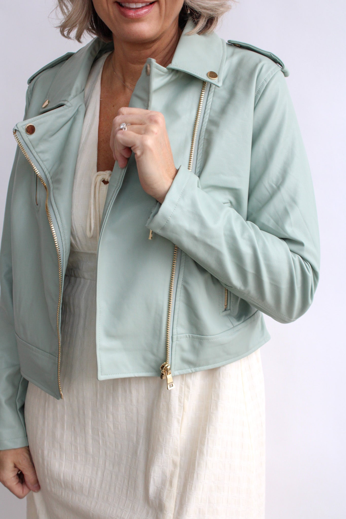 Faux Leather Moto Jacket