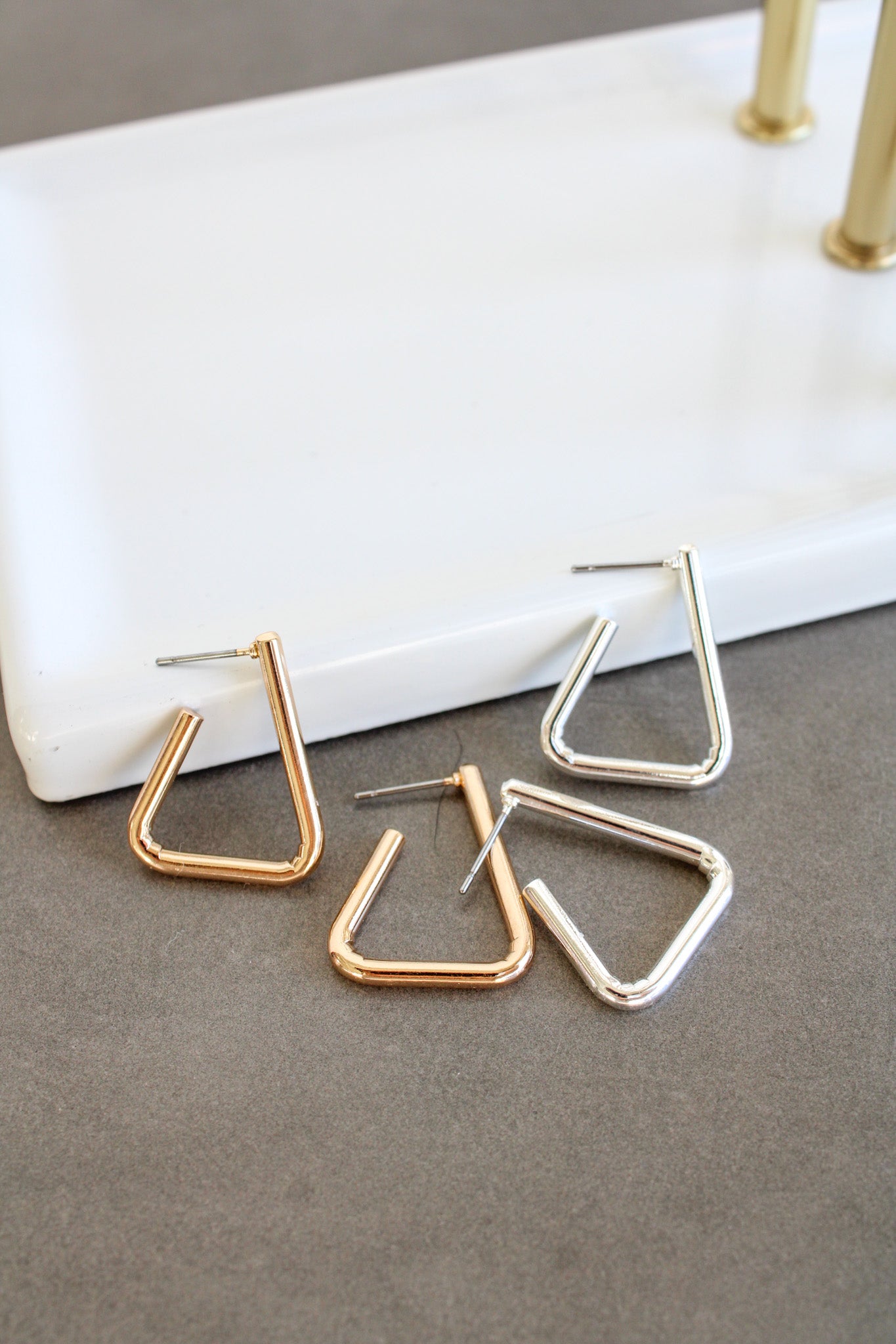 Geometric Huggie Hoop